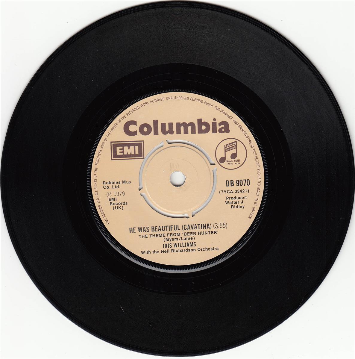 Iris Williams With The Neil Richardson Orchestra - He Was Beautiful (Cavatina) (UK)