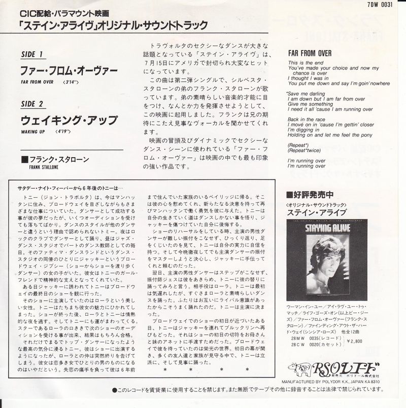 Frank Stallone – Far From Over (Japan)