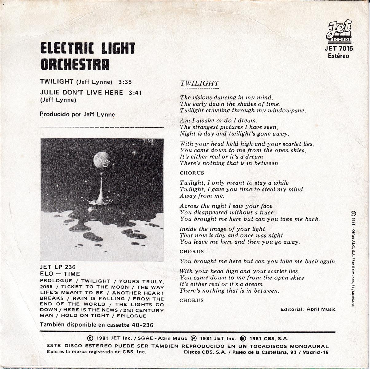 Electric Light Orchestra - Twilight (Spanien)