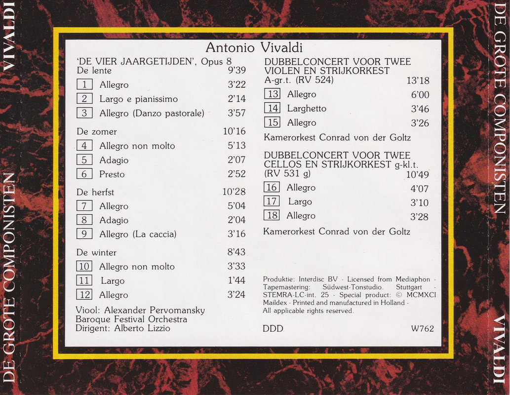 Vivaldi – De Vier Jaargetijden (Niederlande)