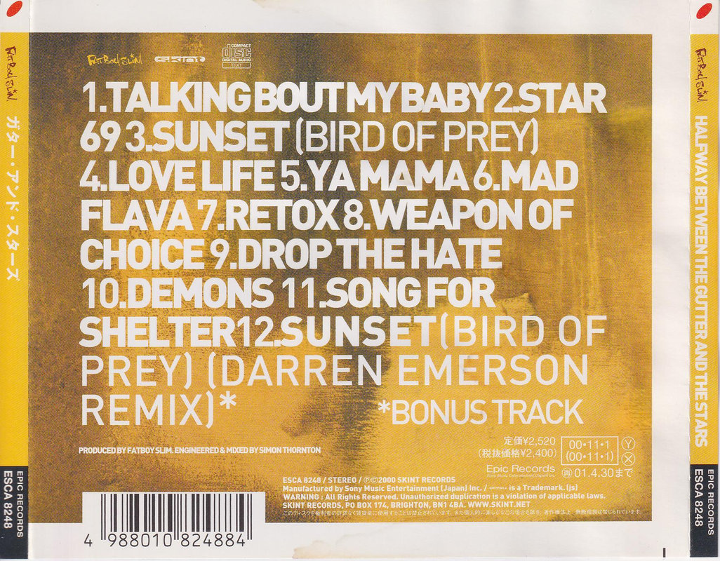 Fatboy Slim – Halfway Between The Gutter And The Stars (Japan)