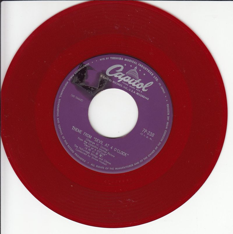 The Hollyridge Strings – Theme From "Devil At 4 O'Clock" (Red Vinyl) (Japan)