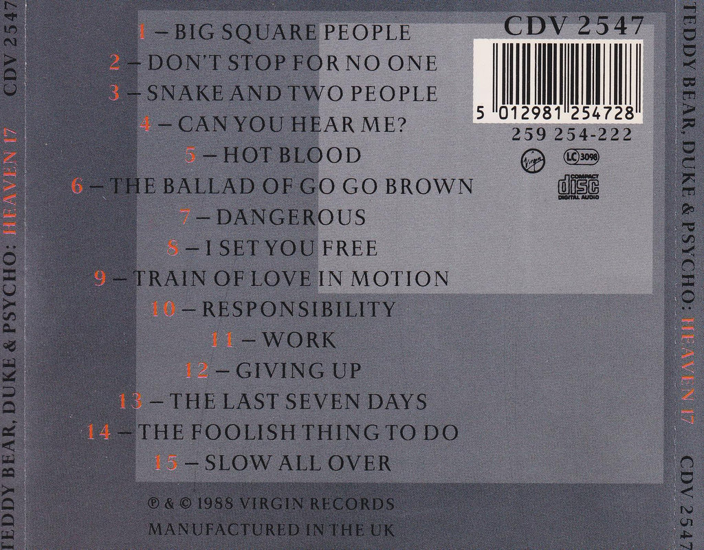 Heaven 17 - Teddy Bear, Duke & Psycho