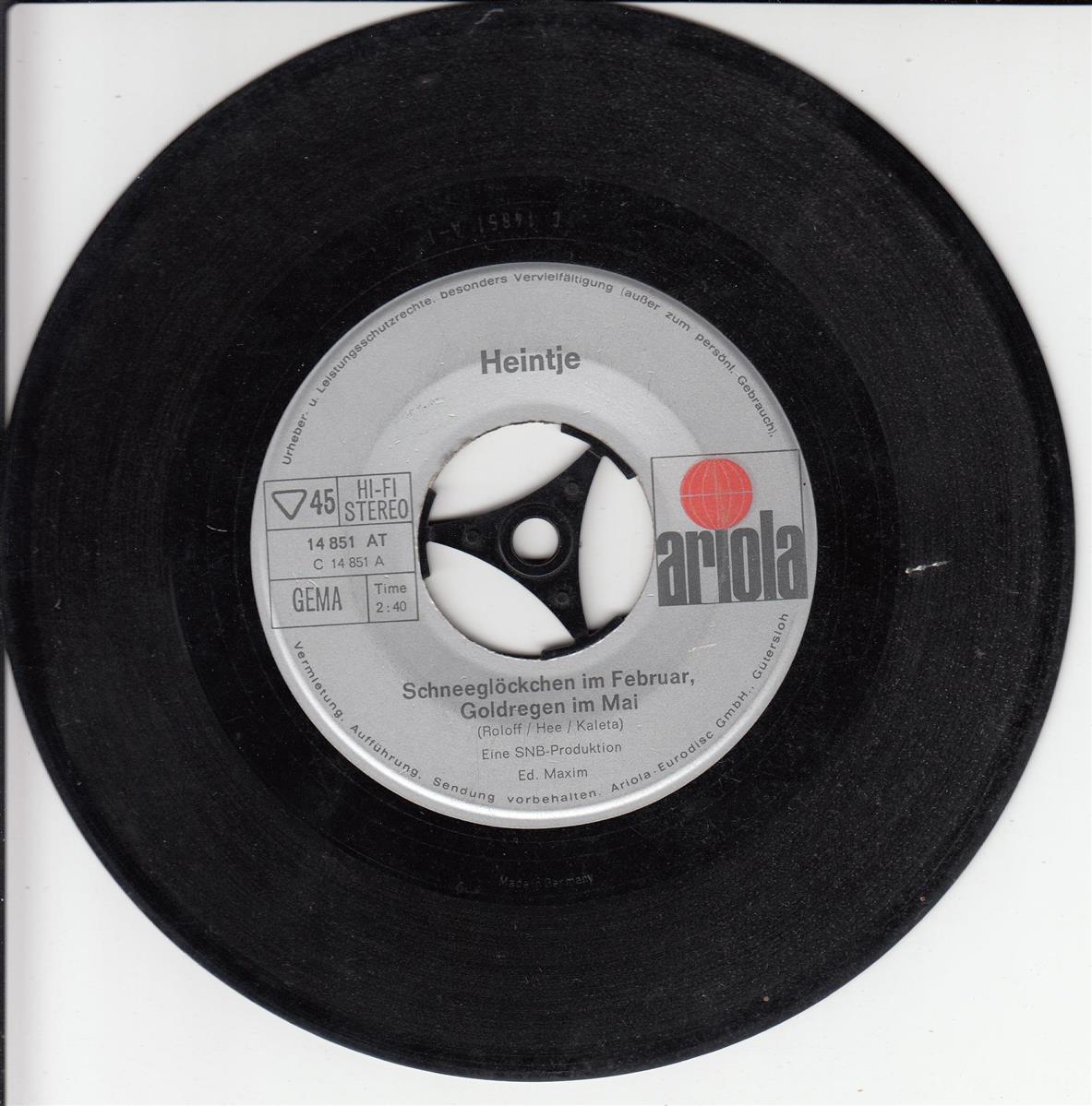 Heintje - Schneeglöckchen Im Februar, Goldregen Im Mai