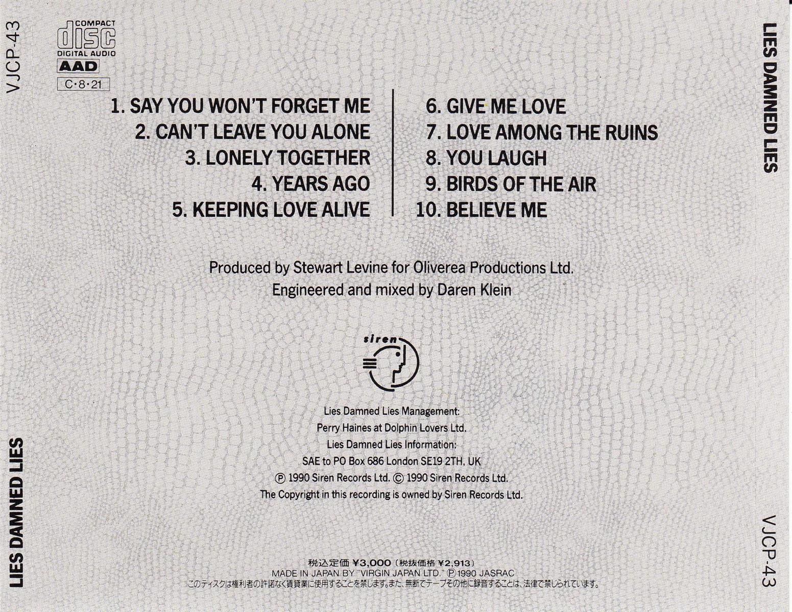 Lies Damned Lies - Lies Damned Lies (Japan)