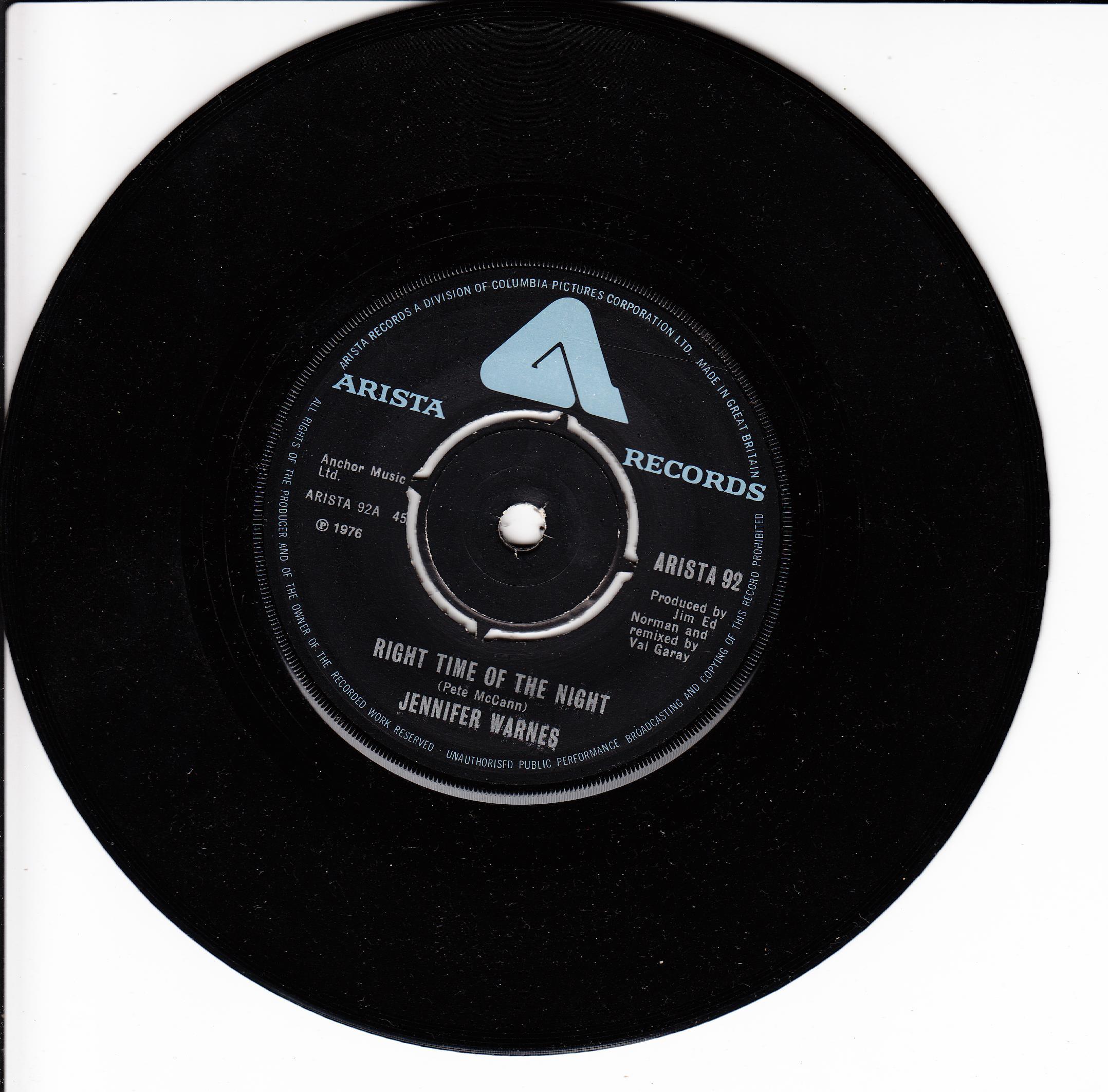 Jennifer Warnes - Right Time Of The Night (UK)