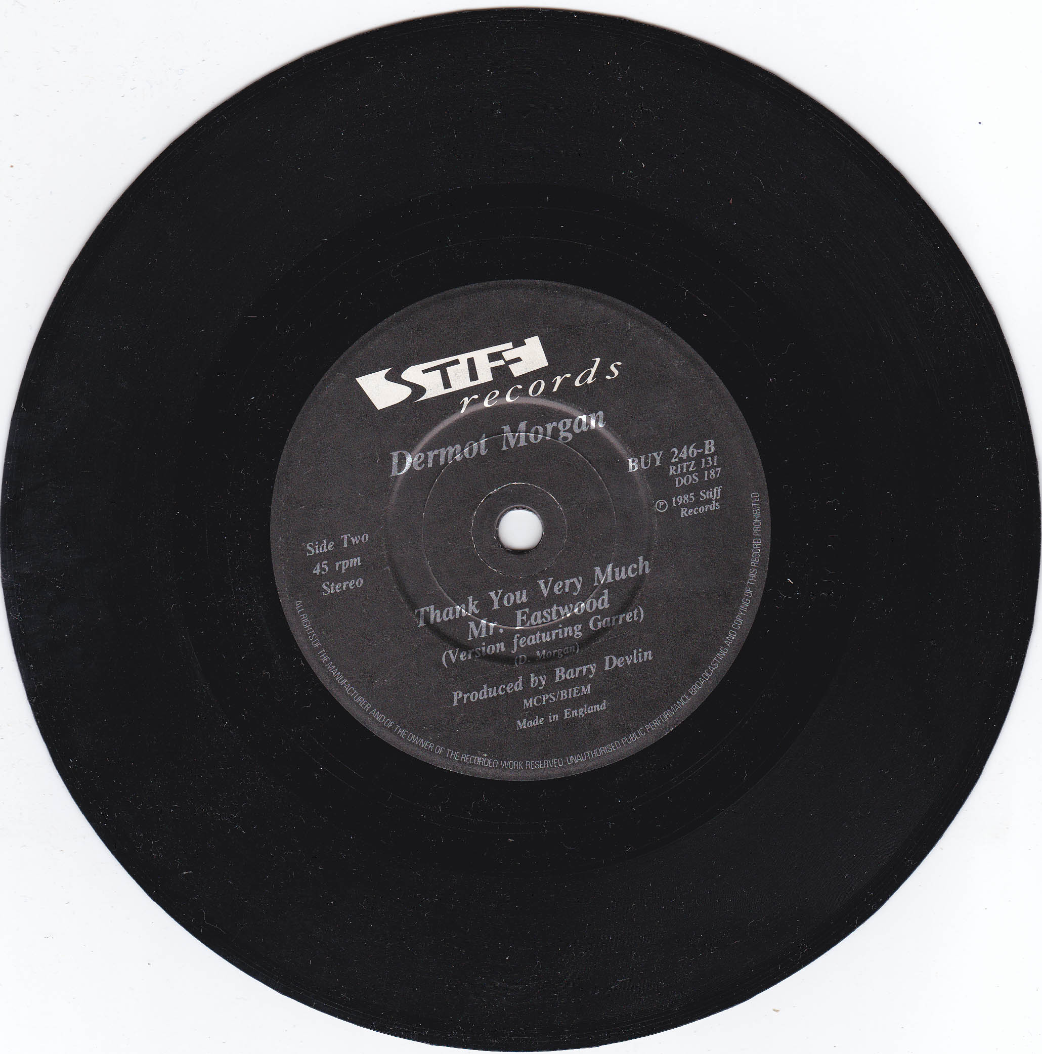 Dermot Morgan - Thank You Very Much Mr. Eastwood (The Barry McGuigan Song) (UK)