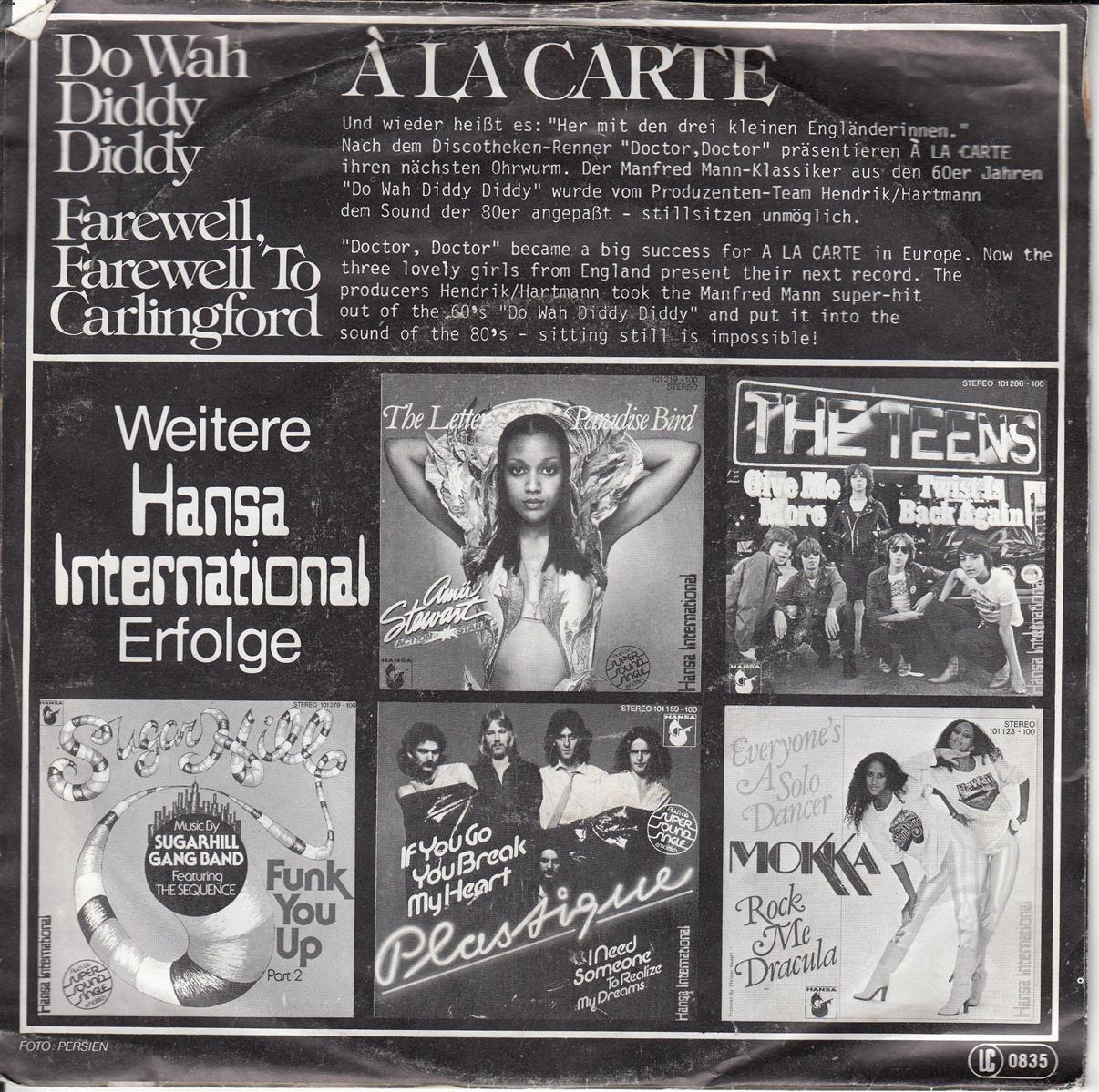 À La Carte - Do Wah Diddy Diddy