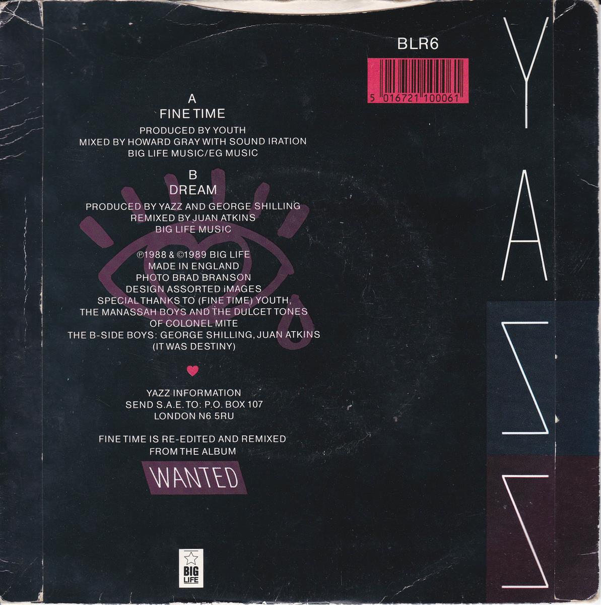 Yazz - Fine Time (UK)